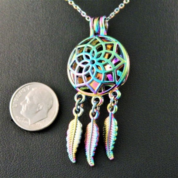 Alloy Multi-Colored Dream Catcher Pendant Necklace - Picture 4 of 6